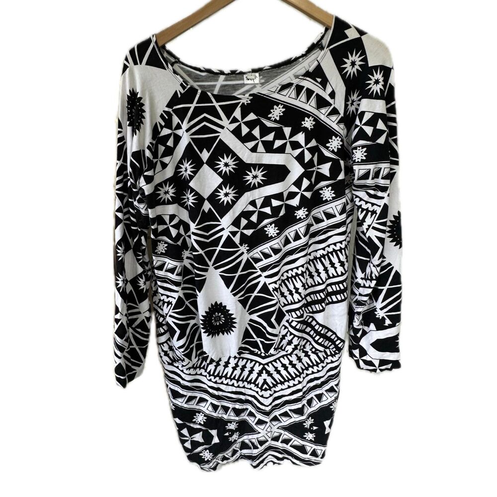 Missing Polynesia Women's Hawaiian Tribal Stretch Mermaid Style Mini Dress S/M